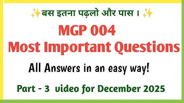 MGP 004 Important Questions 2025 | mgp 004 december 2025 | mgp 004 gandhi political thought 