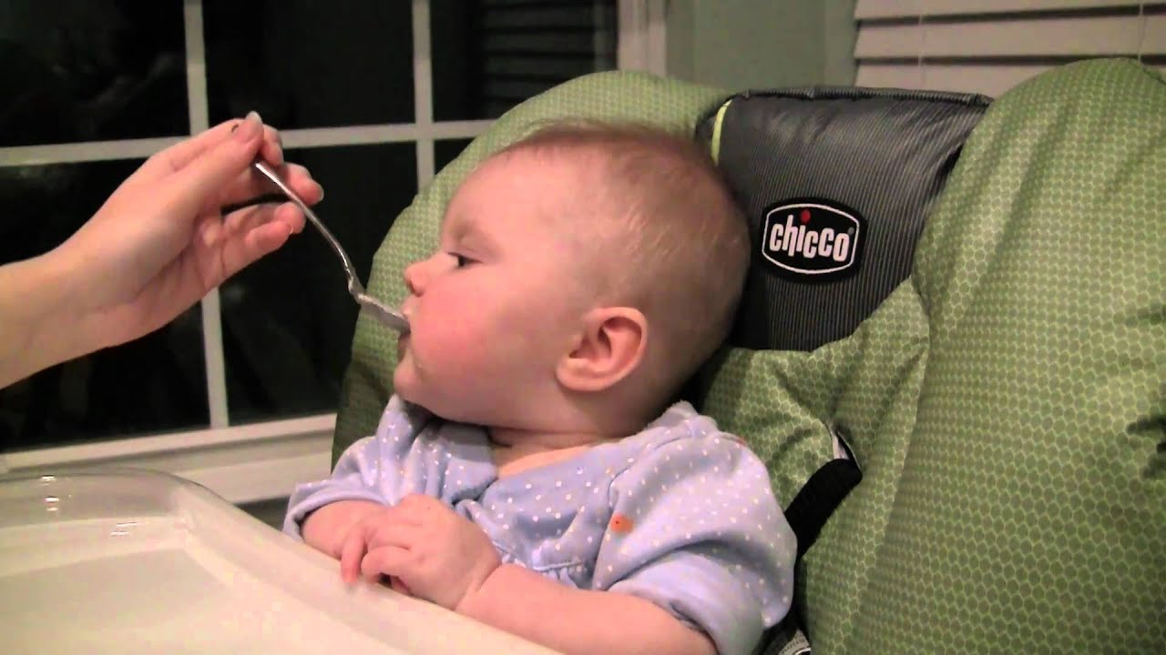 Lilly First Time Eating Rice Cereal