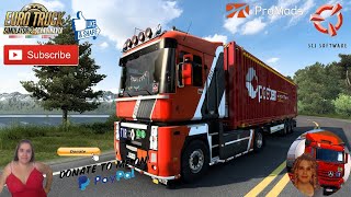Euro Truck Simulator 2 (1.43) 

Renault Magnum Updates v22.2 by knox_xss [1.43] Delivery to Norway Fiords Finnmark Mod map by some-thing Promods map v2.60 DLC Scandinavia by SCS Krone Box Liner eLTU5 Plus Rework 45ft Chassis, Ownable Containers and more! [1.43] by Smaen, Arnook and Sogard3 Reworked Krone ProfiLiner by Sogard3 Arnook's Container Pack Realistic Rain v4.1.2 [1.43] Cold Rain v0.2.5 [1.43] Animated gates in companies v3.8 [Schumi] Real Company Logo v1.6 [Schumi] Company addon v1.9 [Schumi] Trailers and Cargo Pack by Jazzycat Motorcycle Traffic Pack by Jazzycat FMOD ON and Open Windows Naturalux Graphics and Weather Spring Graphics/Weather v4.6 (1.43) by Grimes Test Gameplay ITA Europe Reskin v1.3 by Mirfi + DLC's & Mods
https://forum.scssoft.com/viewtopic.php?t=194202

For Donation and Support my Channel
https://paypal.me/isabellavanelli?loc......

#SCSSoftware #ETS2 #TruckAtHome???????????????????? #covid19italia????????????????????
Euro Truck Simulator 2   
Road to the Black Sea (DLC)   
Beyond the Baltic Sea (DLC)  
Vive la France (DLC)   
Scandinavia (DLC)   
Bella Italia (DLC)  
Special Transport (DLC)  
Cargo Bundle (DLC)  
Vive la France (DLC)   
Bella Italia (DLC)   
Baltic Sea (DLC)
Iberia (DLC) 
Heart to Russia (DLC) 

American Truck Simulator
New Mexico (DLC)
Oregon (DLC)
Washington (DLC)
Utah (DLC)
Idaho (DLC)
Colorado (DLC)
Wyoming (DLC) 
Texas ( DLC) 

I love you my friends
Sexy truck driver test and gameplay ITA

Support me please thanks
Support me economically at the mail
vanelli.isabella@gmail.com

Specifiche hardware del mio PC:
Intel I5 6600k 3,5ghz
Dissipatore Cooler Master RR-TX3E 
32GB DDR4 Memoria Kingston hyperX Fury
MSI GeForce GTX 1660 ARMOR OC 6GB GDDR5
Asus Maximus VIII Ranger Gaming
Cooler master Gx750
SanDisk SSD PLUS 240GB 
HDD WD Blue 3.5" 64mb SATA III 1TB
Corsair Mid Tower Atx Carbide Spec-03
Xbox 360 Controller
Windows 11 pro 64bit