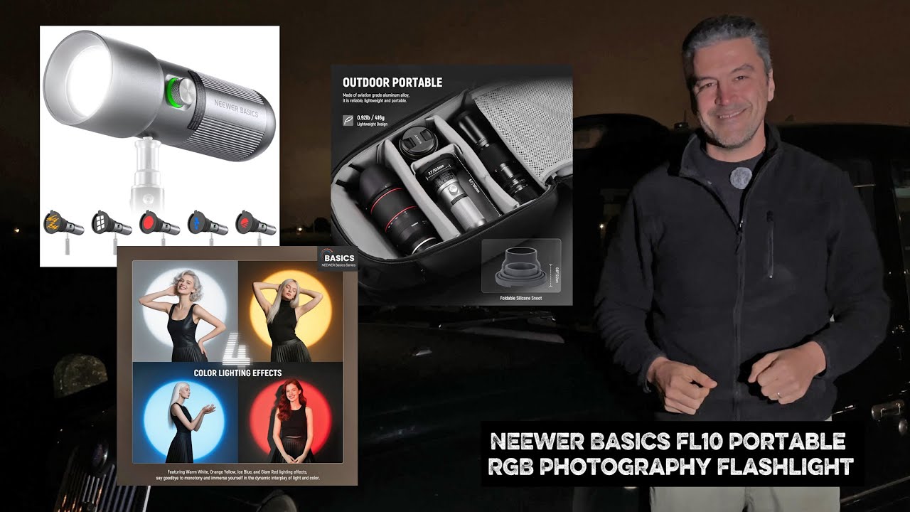 NEEWER BASICS FL10 Портативный RGB-фонарик для фотосъемки.