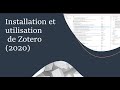 Comment installer et utiliser zotero 2020