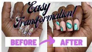 Cutting My Gel Nails At Home | Redesign Using Gel Polish