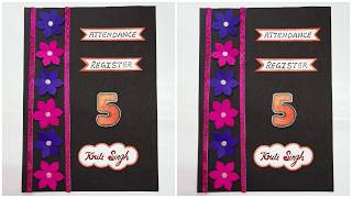 Attendance register decoration idea | Register cover design | project file front page decoration