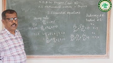 TYBSc||PHYSICS || P1 MMP|| DIFFERENTIAL EQUATIONS PART 1||PROF.DR.R.S.NIMBALKAR