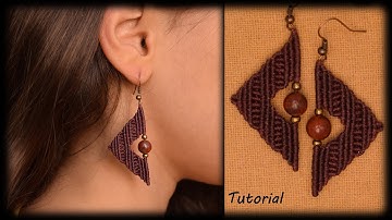 Macramé earrings for beginners step by step | easy macramé tutorial | DIY