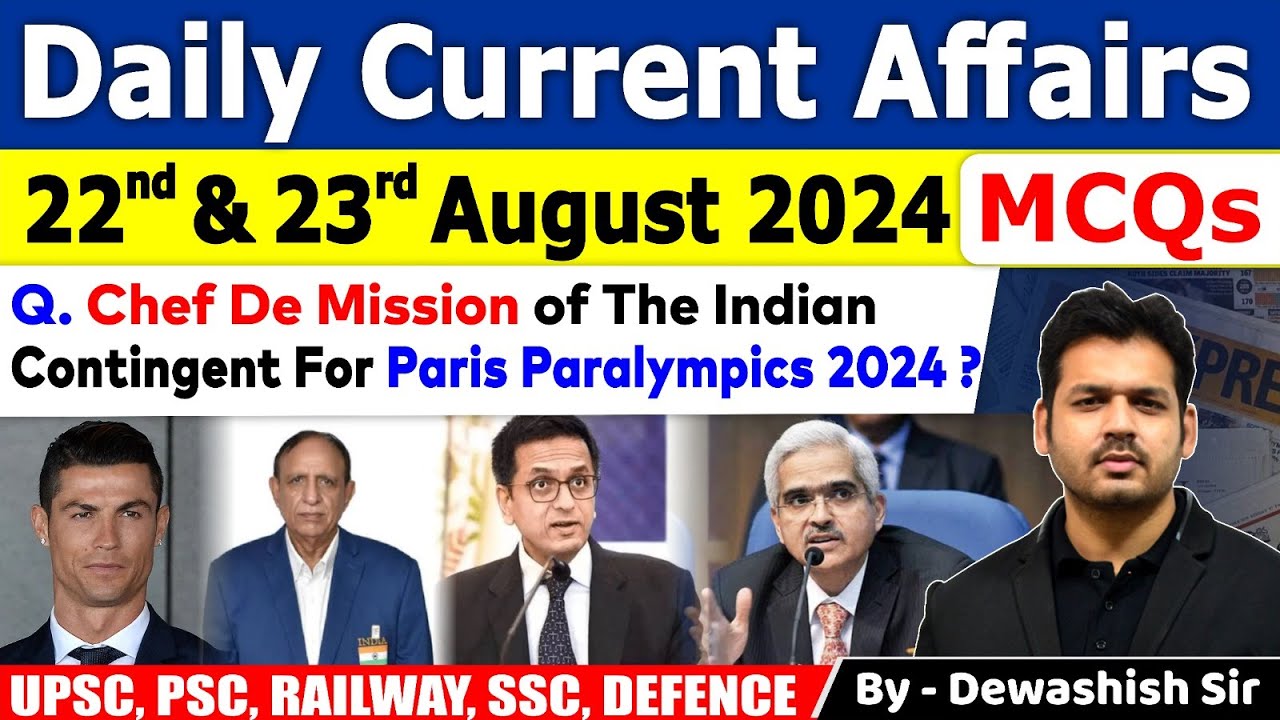 22nd & 23rd August 2024 | Current Affairs | August Daily Current Affair ...