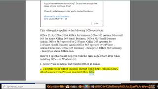 Fix Error code 30029-1011 when installing Office on Windows 10