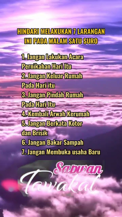 HINDARI MELAKUKAN 7 HAL INI DI SATU SURO #ustadzadihidayat #motivasi #kajianilmu#mistis#mitos