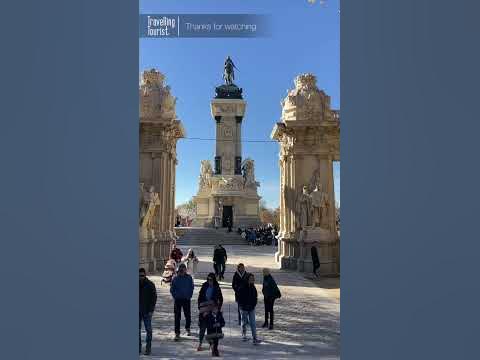 Monument to Alfonso XII in the Parque del Retiro. Madrid, Spain #