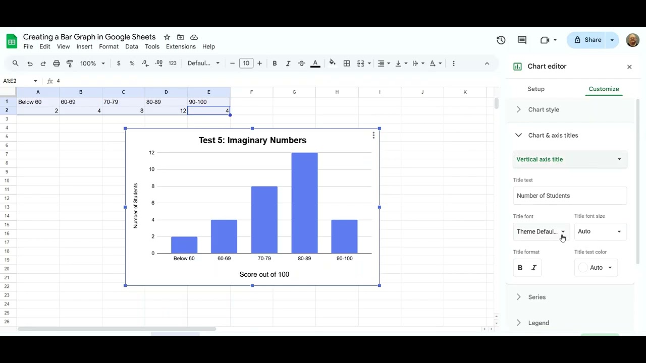 Creating a Bar Graph in Google Sheets - YouTube