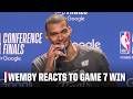 Victor Wembanyama reacts to WCF Game 7 win vs. OKC 🔥 Spurs advance to the NBA Finals | NBA on ESPN