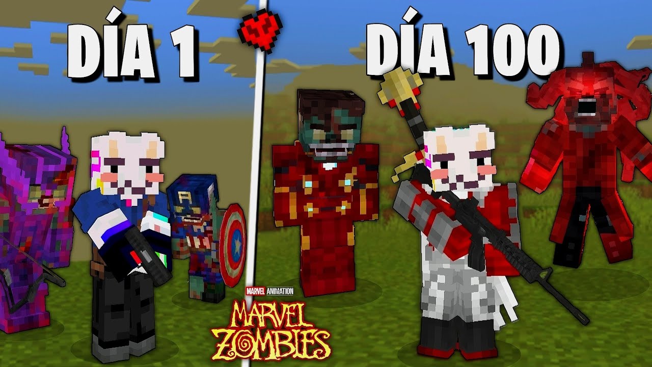 INFECTADO por MARVEL ZOMBIES... Sobreviví 100 Días en Minecraft Hardcore 