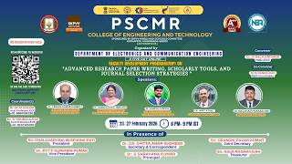 PSCMR- FDP on “ADVANCED RESEARCH PAPER WRITING, SCHOLARLY TOOLS, AND JOURNAL SELECTION STRATEGIES”