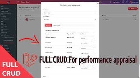 Full CRUD in performance appraisal Laravel 8 | HR System Management