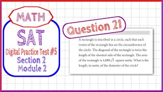 Question 21 in SAT Digital Practice Test #5, MATH Section 2 Module 2