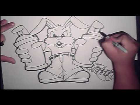 STEP BY STEP how to draw graffiti character  (HQ)