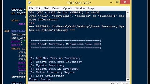 Stock Inventory System in Python