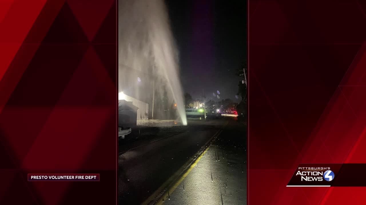 Water main break in Collier Township - YouTube