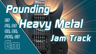 Video thumbnail of "Pounding Heavy Metal / Hard Rock, Backing Track, Jam in Em - E-minor / E moll"