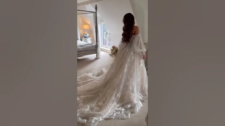 Strapless Lace & Patterned Glitter Tulle Bridal Ball Gown with Sheer Beaded Lace Bodice