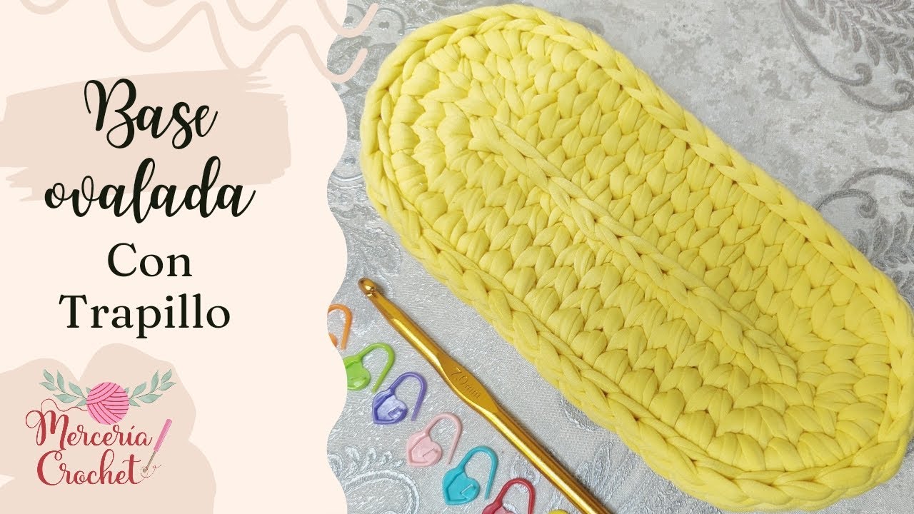 Cómo tejer una base ovalada 🙌🧶✨🤌 con trapillo!