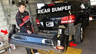 DODGE JOURNEY REAR BUMPER COVER REMOVAL REPLACEMENT  FIAT FREEMONT