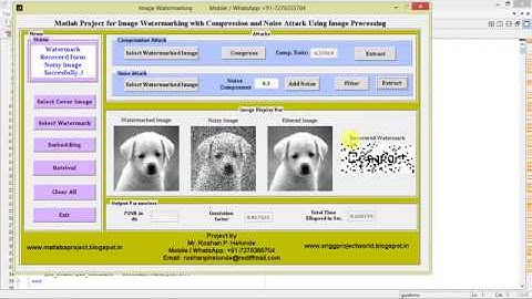 Matlab code for Image Watermarking with Compression and Noise Attack Using Image Processing