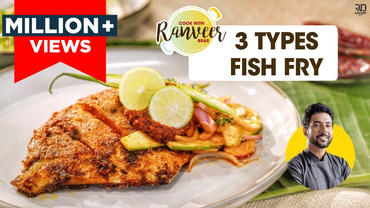 ⁣होटल जैसा फिश फ्राई | Bombay Fish Fry at home 3 ways | तवा फ़िश / मसाला फ़िश फ़्राई । Chef Ranveer