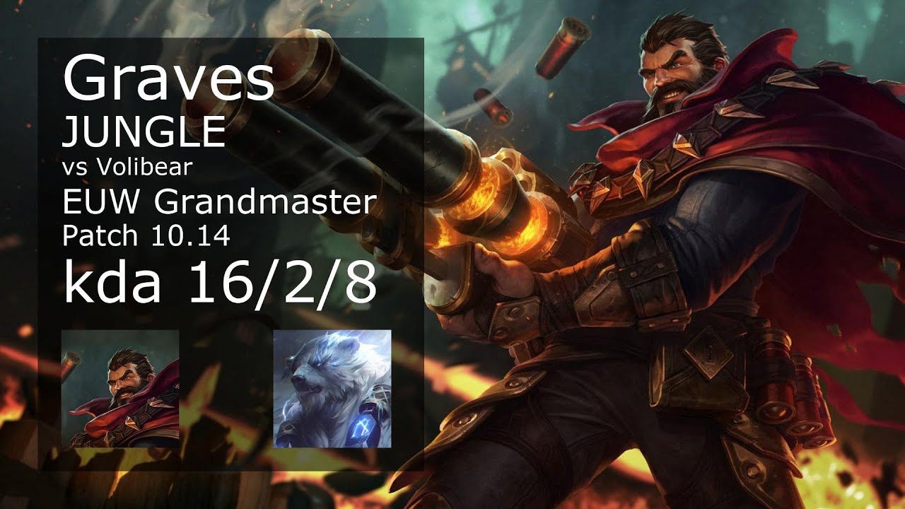 Graves Jungle vs Volibear - EUW Grandmaster 16/2/8 Patch 10.14 Gameplay