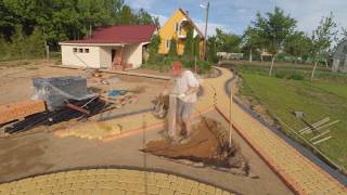 Укладка тротуарной плитки без борта Укладка тротуарной плитки без борта
