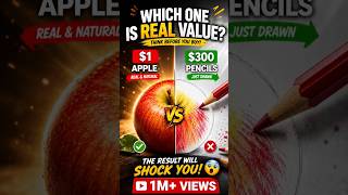$1 Apple vs $300 Pencils 🍎✏️ | Can Art Beat Reality?!#shorts