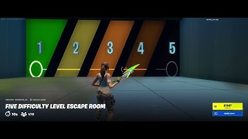 FORTNITE Five Difficulty Level Escape Room: EASY LEVEL 1 | TUTORIAL