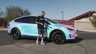 MCH01 Purple Blue Aquamarine Tesla Model X