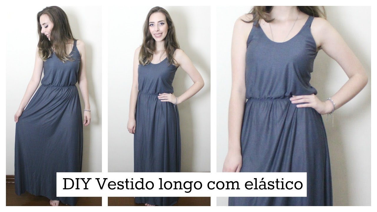 vestido longo elastico na cintura