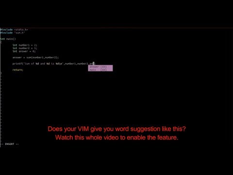 YouCompleteMe | Word Suggest | Auto Complete in VIM Editor