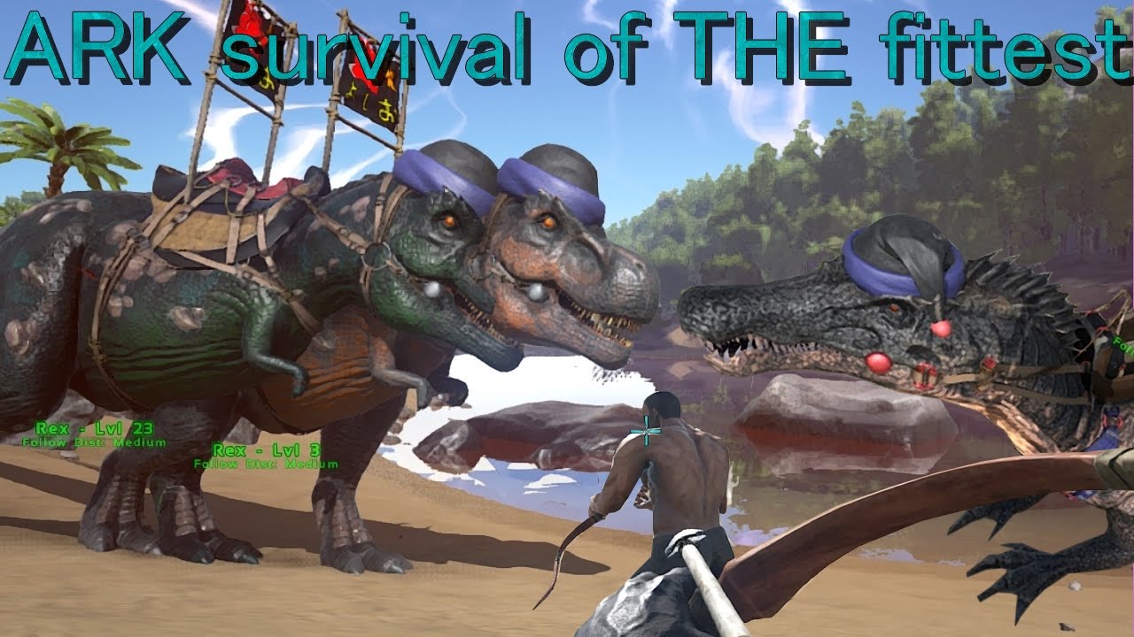 レックスとスピノ乱獲テイム しかしあの草食恐竜が 試合目 Ark Survival Evolved Youtube