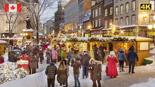 German CHRISTMAS Market 🎄Old Quebec City 4K Walking Tour