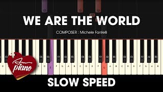 Video thumbnail of "We Are The World - SLOW EASY Piano Tutorial"