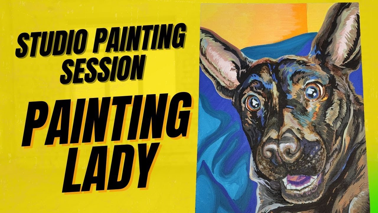 Custom Dog Portrait Commission | Live Acrylic Painting Process