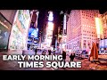 ⁴ᴷ⁶⁰ Early Morning Walk in Times Square, NYC during the Holidays 2018