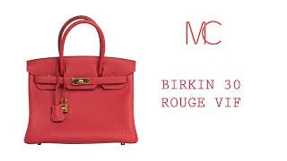 Hermès Red HAC Birkin 32 30cm