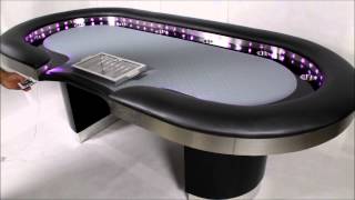Poker Table with LED Lights.  The Vega by Straight Poker Supplies Toronto