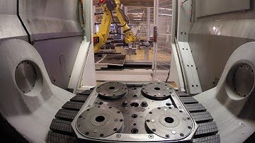 ertec GFMS S3R Fanuc rail with 2 5-axes milling machines + washing + cellmanager