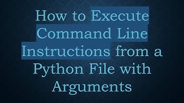 How to Execute Command Line Instructions from a Python File with Arguments