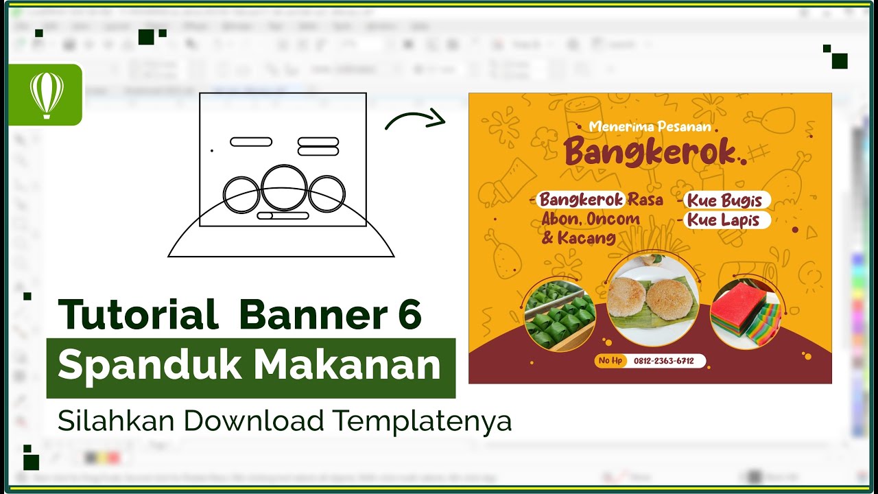 BANNER #6 - tutorial membuat banner makanan di coreldraw - Raden Desain Official