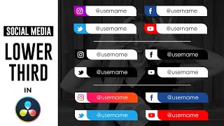 New Social Media Lower Third Animation | DaVinci Resolve 17 Tutorial | 3 Variation