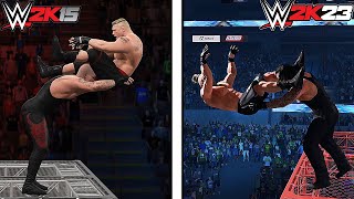 Best Extreme FINISHERS in WWE 2K15 vs 2K23 !!!