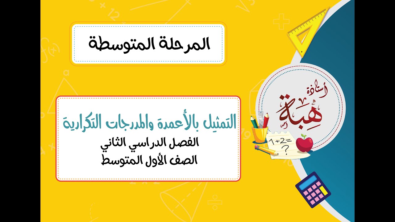 التمثيل بالأعمدة والمدرجات التكرارية (٦-٣) للصف الأول المتوسط