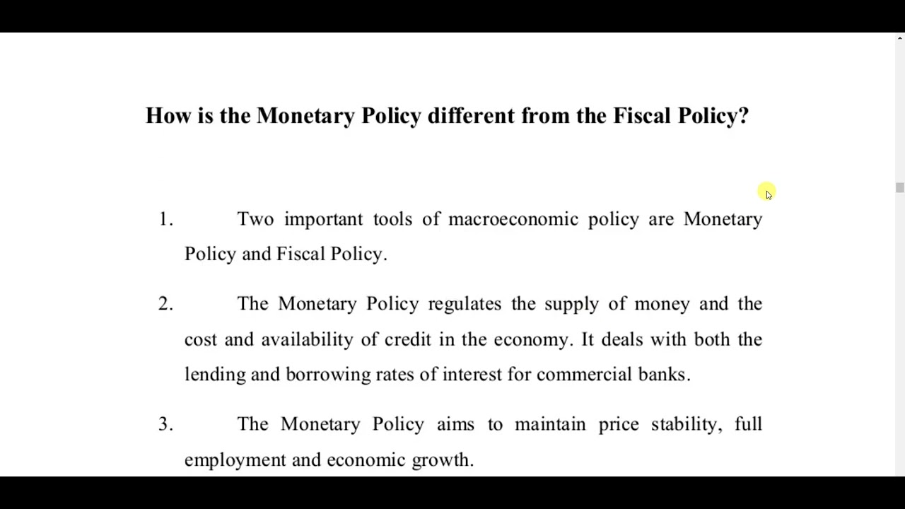 Monetary Policy-Targets, Policy, Rules.