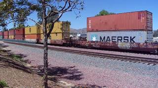 BNSF 8083  Eastbound Double Stack Intermodal Train (W/DPU'S) - Riverside ,CA USA 4/17/2018